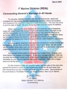 General James Mattis message to all hands