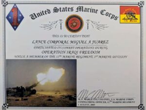 OIF Combat Participation Certificate