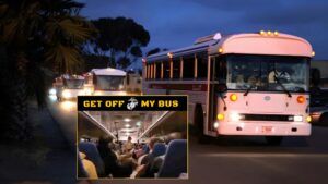 Recruit Buses Arriving at Marine Corps Boot Camp GET OFF MY BUS!